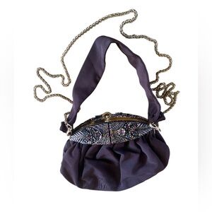 1940s 50s Guild Original Jeweled Brawn Faille Purse set of 3 pristine condition